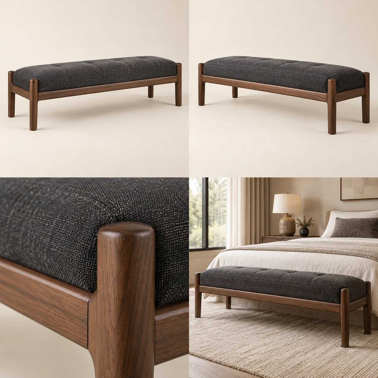 Bedroom benches — Overall view