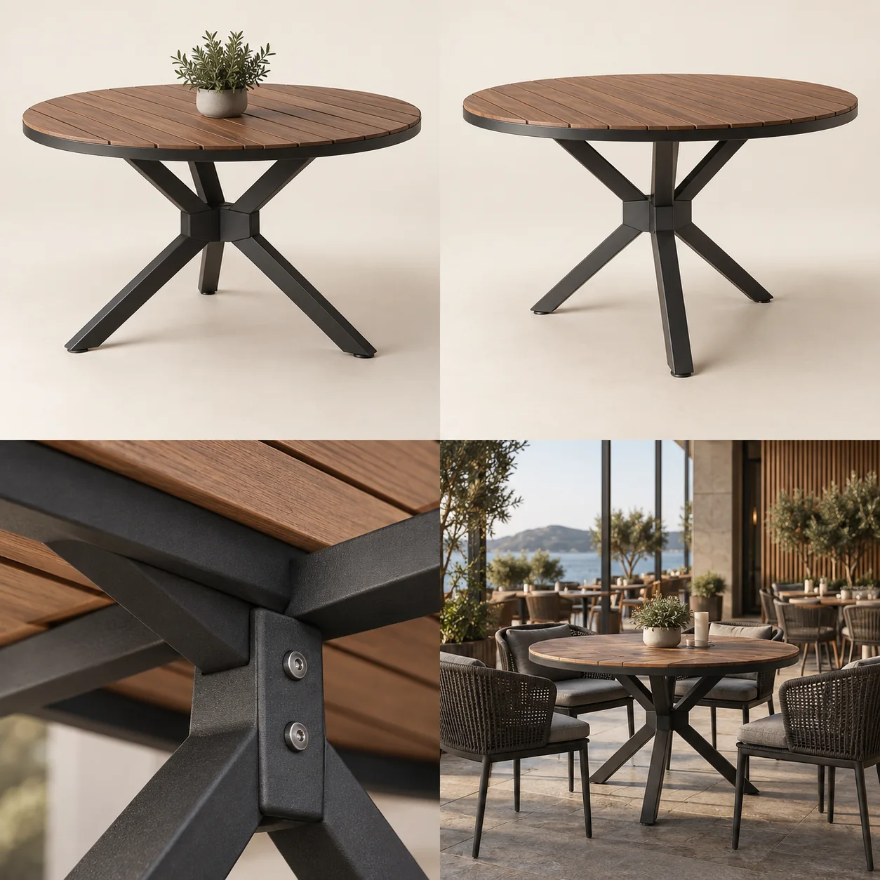 Outdoor tables — Overall view