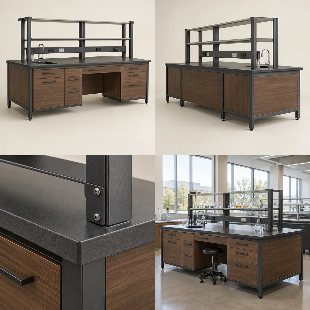 Laboratory workbenches — Overall view
