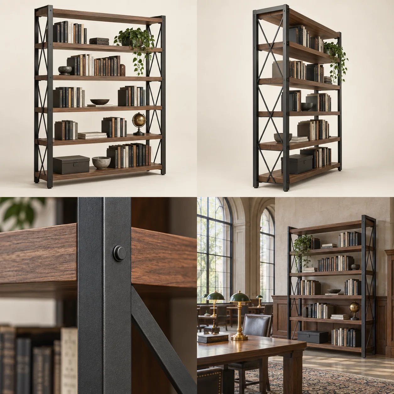 Library bookshelves — Overall view